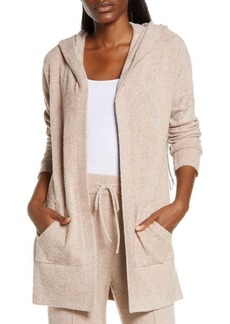 barefoot dreams CozyChic&trade; Long Hooded Cardigan in Feather at Nordstrom