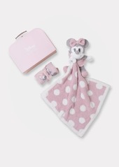 Barefoot Dreams Kid's CozyChic Ultra Lite Minnie Mouse 3-Piece Infant Gift Set  Size 3M-18M