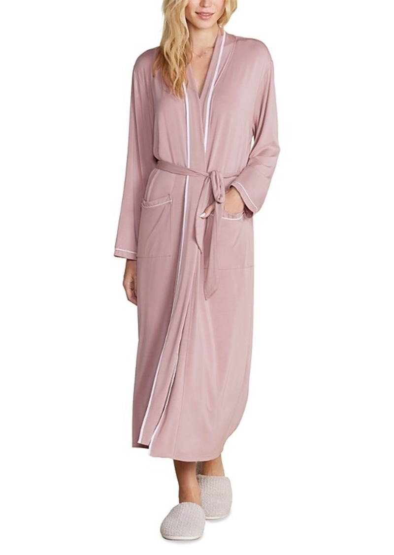 Barefoot Dreams Malibu Collection Soft Jersey Piped Robe