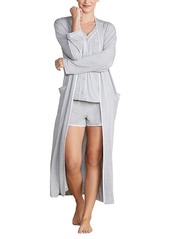 Barefoot Dreams Malibu Collection Soft Jersey Piped Robe