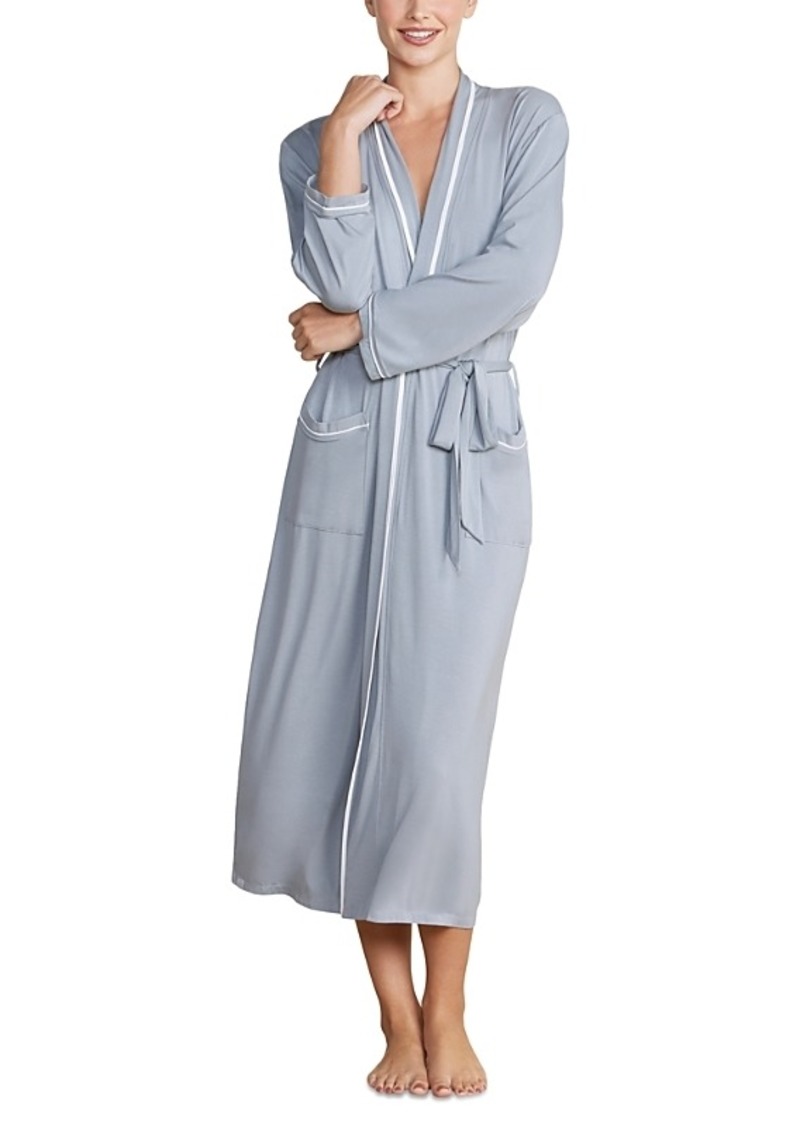 Barefoot Dreams Malibu Collection Soft Jersey Piped Robe