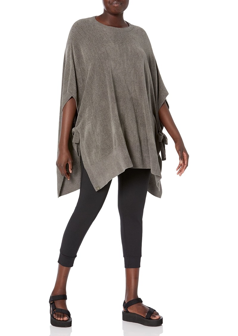 Barefoot Dreams CozyChic Ultra Lite Hi/Low Poncho with Side Tie Women’s Poncho Casual Sweater Fall Jackets Great for Gym  S/M