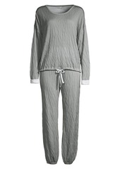 Barefoot Dreams The Malibu 2-Piece Crinkle Jersey Sweatshirt & Sweatpants Set