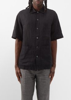 Barena Venezia - Donde Linen-blend Short-sleeve Shirt - Mens - Black