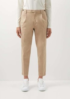 Barena Venezia - Masco Pleated Cropped Cotton-blend Twill Trousers - Mens - Cream