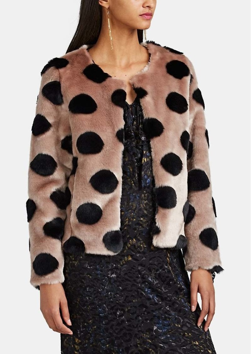 Barneys New York Women's Polka Dot Faux-Fur Crop Jacket 