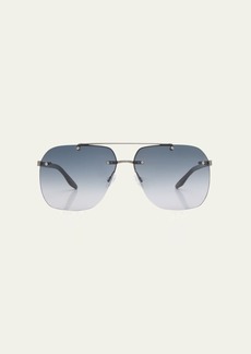 Barton Perreira Men's Daniel Rimless Aviator Sunglasses