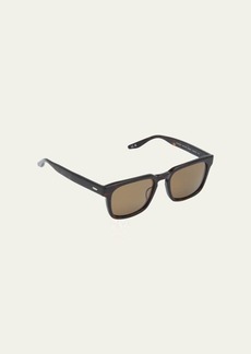 Barton Perreira Men's Hamilton Keyhole-Bridge Acetate Rectangle Sunglasses