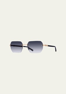 Barton Perreira Men's Jude Rimless Rectangle Sunglasses
