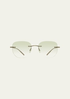 Barton Perreira Men's Tyrone Titanium Rimless Square Sunglasses