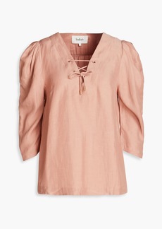 Ba&sh - Brook lace-up twill top - Pink - 0