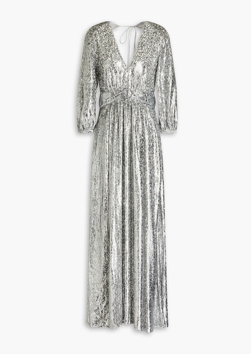 Ba&sh - Dara open-back ruched metallic fil coupé maxi dress - Metallic - 1