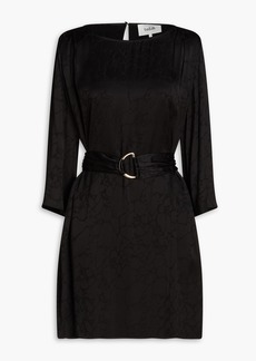 Ba&sh - Doha belted satin-jacquard mini dress - Black - 2