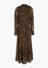 Ba&sh - Farah gathered leopard-print georgette midi dress - Animal print - 0