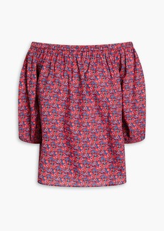 Ba&sh - Fustave off-the-shoulder floral-print cotton-poplin shirt - Red - 3