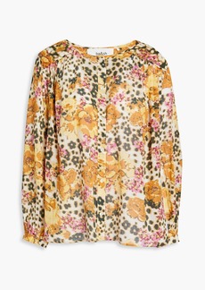 Ba&sh - Gathered floral-print cotton-voile shirt - Yellow - 0