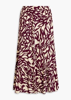 Ba&sh - Gianna tiered printed crepe de chine midi skirt - Purple - 2