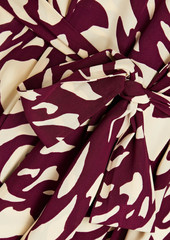 Ba&sh - Goa pleated printed crepe de chine midi wrap dress - Purple - 0