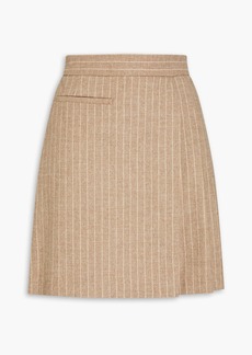 Ba&sh - Pinstriped felt mini skirt - Neutral - 0