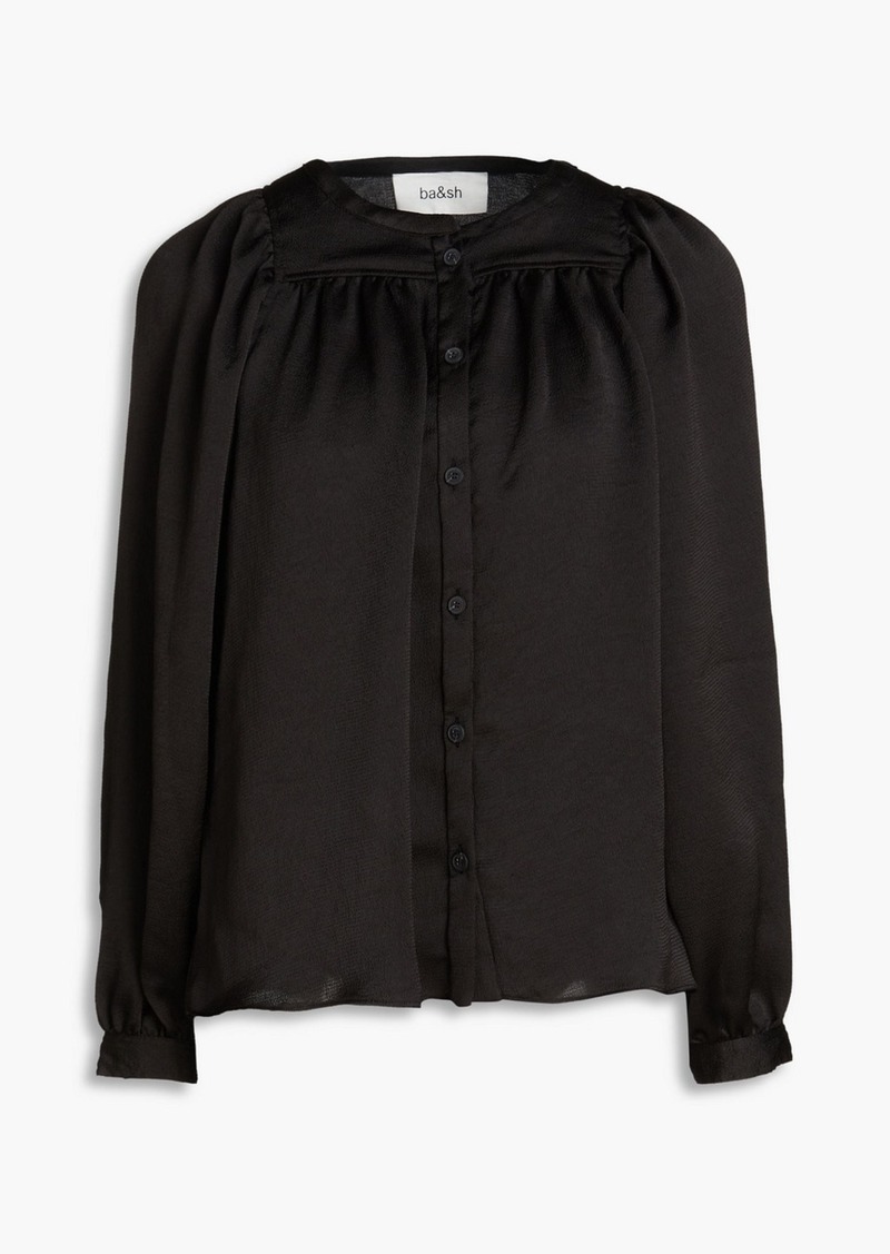 Ba&sh - Rebeca hammered satin-crepe blouse - Black - 0