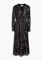 Ba&sh - Sophie metallic fil coupé silk-blend georgette midi dress - Black - 0