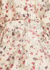 Ba&sh - Tee floral-print metallic fil coupé silk-blend midi dress - White - 0