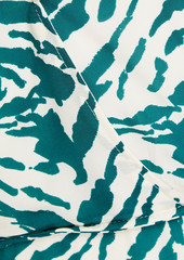 Ba&sh - Vee cutout wrap-effect printed georgette midi dress - Green - 0