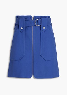 Ba&sh - Walter belted stretch-cotton mini skirt - Blue - 0