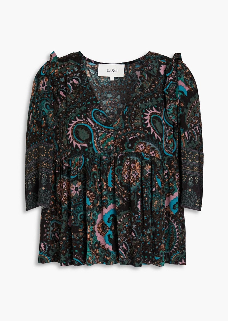 Ba&sh - Zarry paisley-print crepe blouse - Black - 0