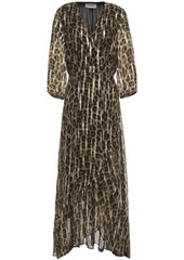 Ba&sh Woman Jisy Leopard-print Fil Coupé Silk-blend Georgette Maxi Wrap Dress Animal Print