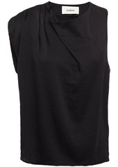 Ba&sh Woman Rosier Asymmetric Draped Satin-crepe Top Black