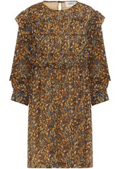 Ba&sh Woman Sandra Ruffle-trimmed Printed Georgette Mini Dress Charcoal