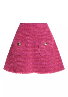 ba&sh Bonnie Tweed Fit & Flare Miniskirt