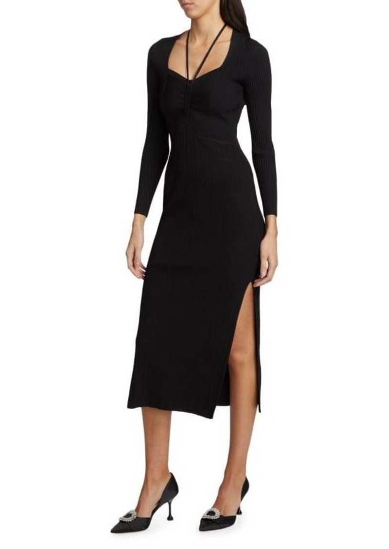 ba&sh Edora Midi Long Sleeve Dress