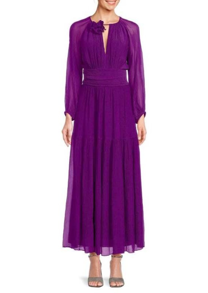 ba&sh Helena Keyhole Silk Blend Maxi Dress