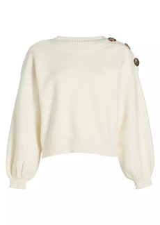 ba&sh Mateo Button-Detailed Cotton & Wool Sweater