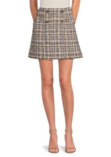 ba&sh Texas Plaid Wool Blend Mini Skirt