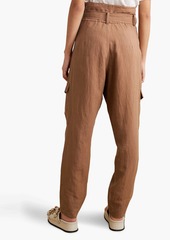 Bassike - Space For Giants belted linen tapered pants - Brown - 0