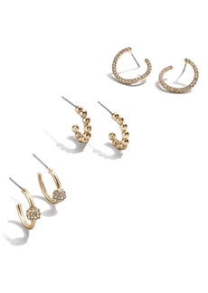 BaubleBar Assorted Set of Three Mini Hoop Earrings in Gold at Nordstrom Rack