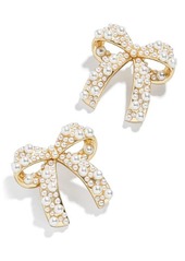 BaubleBar Bow Imitation Pearl Stud Earrings at Nordstrom