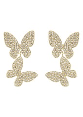 BaubleBar Butterfly Pavé Crystal Drop Earrings in Gold at Nordstrom Rack
