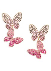 BaubleBar Butterfly Pavé Crystal Drop Earrings in Pink at Nordstrom Rack
