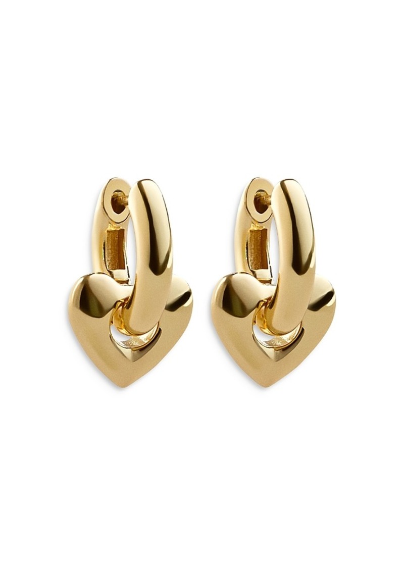 Baublebar Clarice Heart Charm Hoop Earrings in Gold Tone