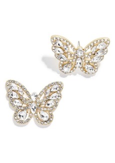 BaubleBar Crystal Butterfly Statement Stud Earrings