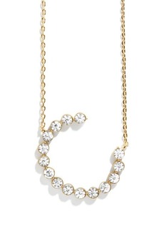 BaubleBar Crystal Initial Pendant Necklace
