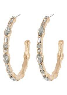 BaubleBar Crystal Lined Hoop Earrings in Gold/Clear at Nordstrom Rack
