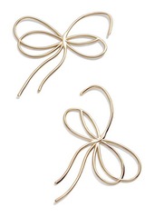 BaubleBar Delicate Bow Threader Earrings in Gold at Nordstrom