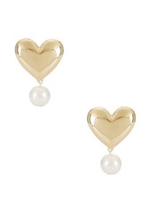 BaubleBar Heart Stud With Pearl Earrings