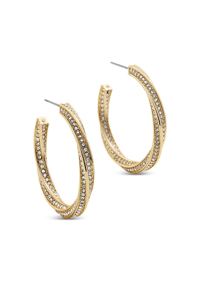 Baublebar Heather Pave Twist Hoop Earrings