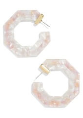 BaubleBar Hexagon Resin Hoop Earrings